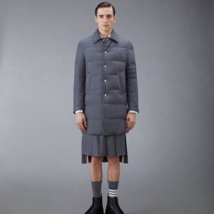 FLANNEL DOWN FILL 4-BAR CLASSIC BAL COLLAR OVERCOAT