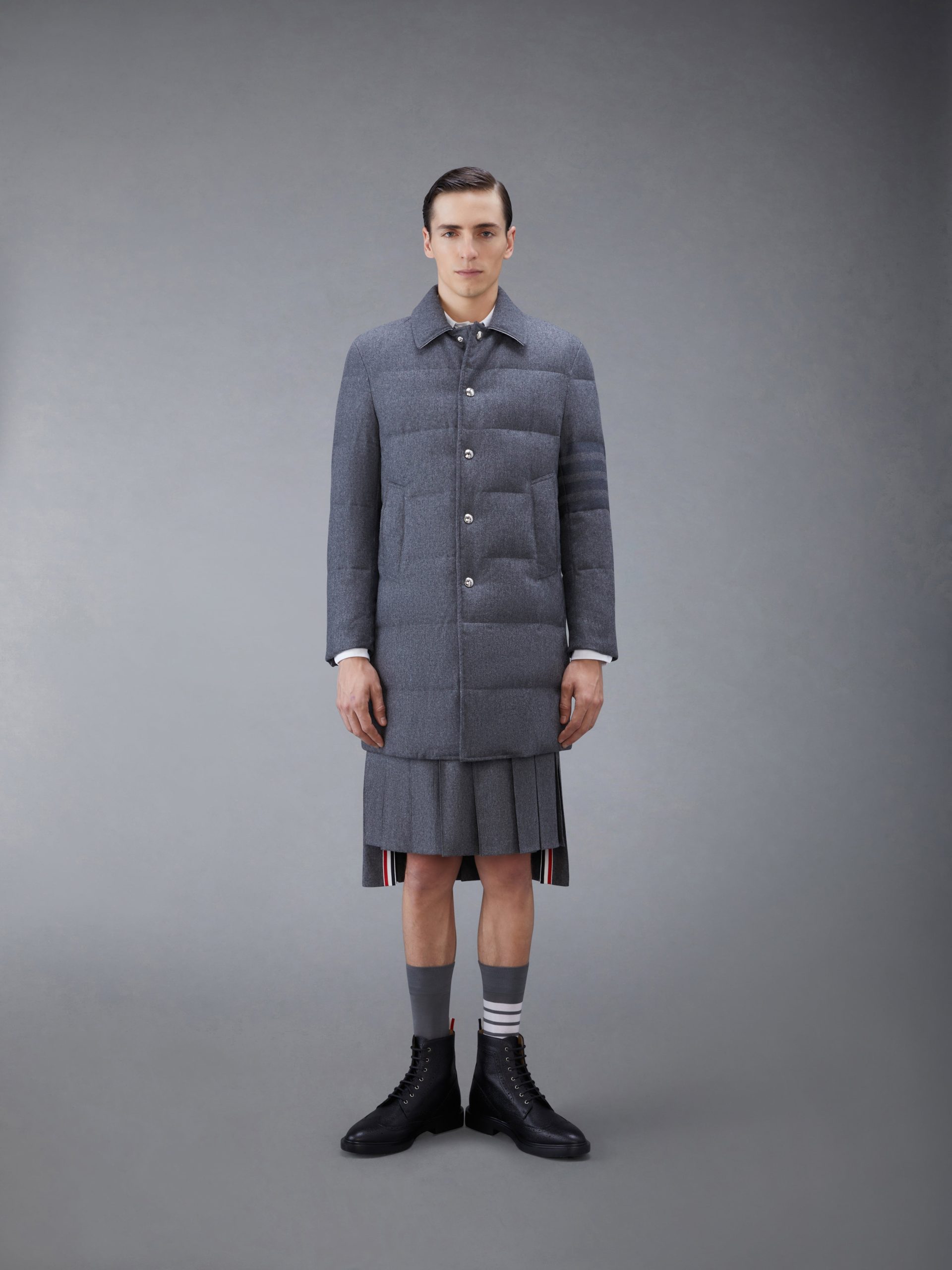 FLANNEL DOWN FILL 4-BAR CLASSIC BAL COLLAR OVERCOAT