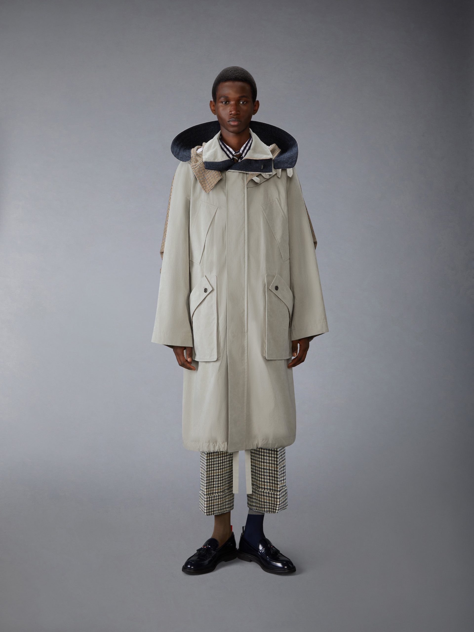 WAXED TECH HOODED PARKA