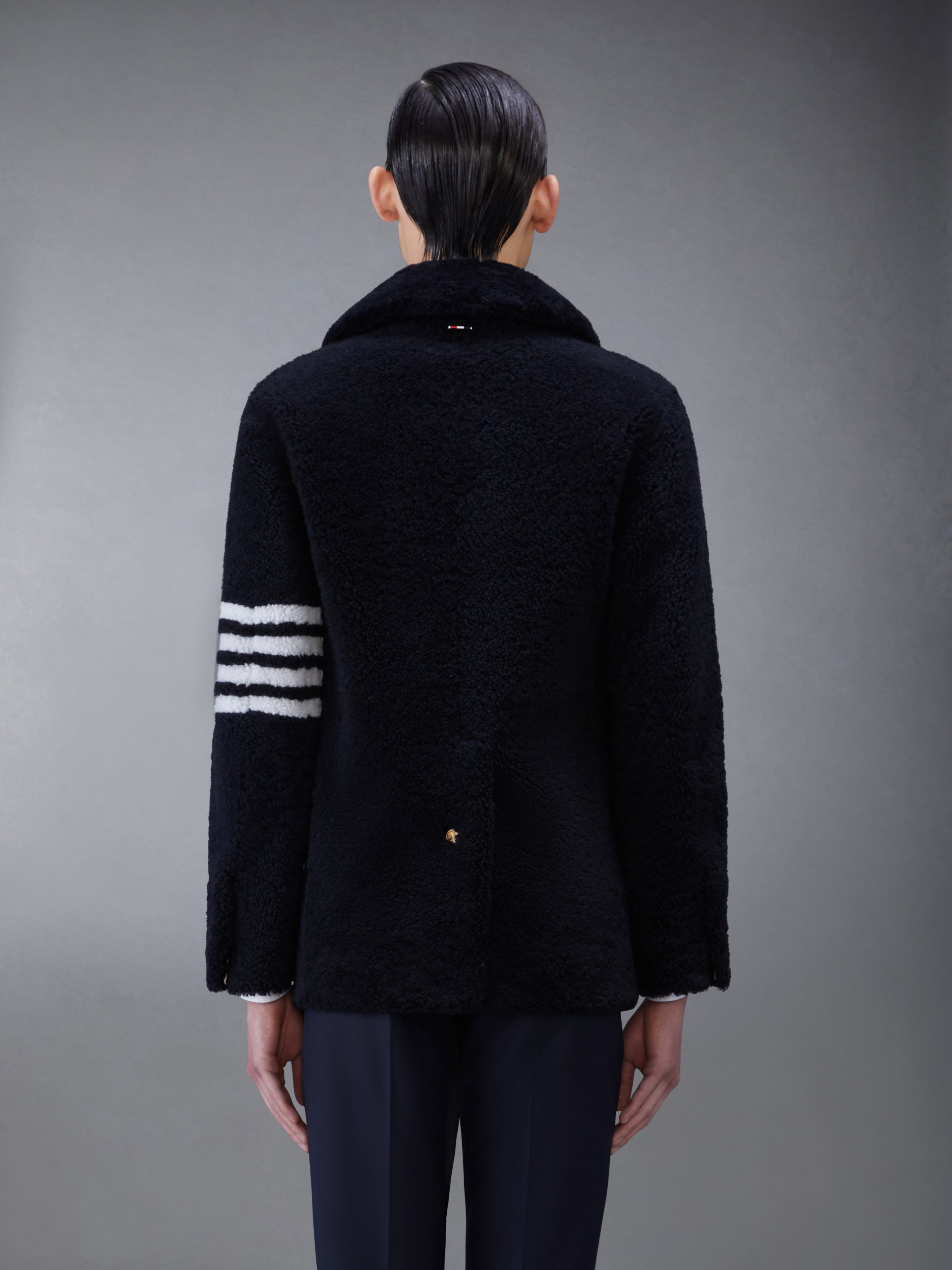 SHEARLING 4-BAR UNCONSTRUCTED PEACOAT - Image 2