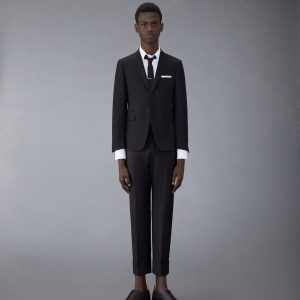 TWILL WOOL CLASSIC SUIT AND TIE