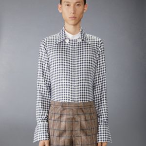 SILK TWILL GINGHAM SHIRT