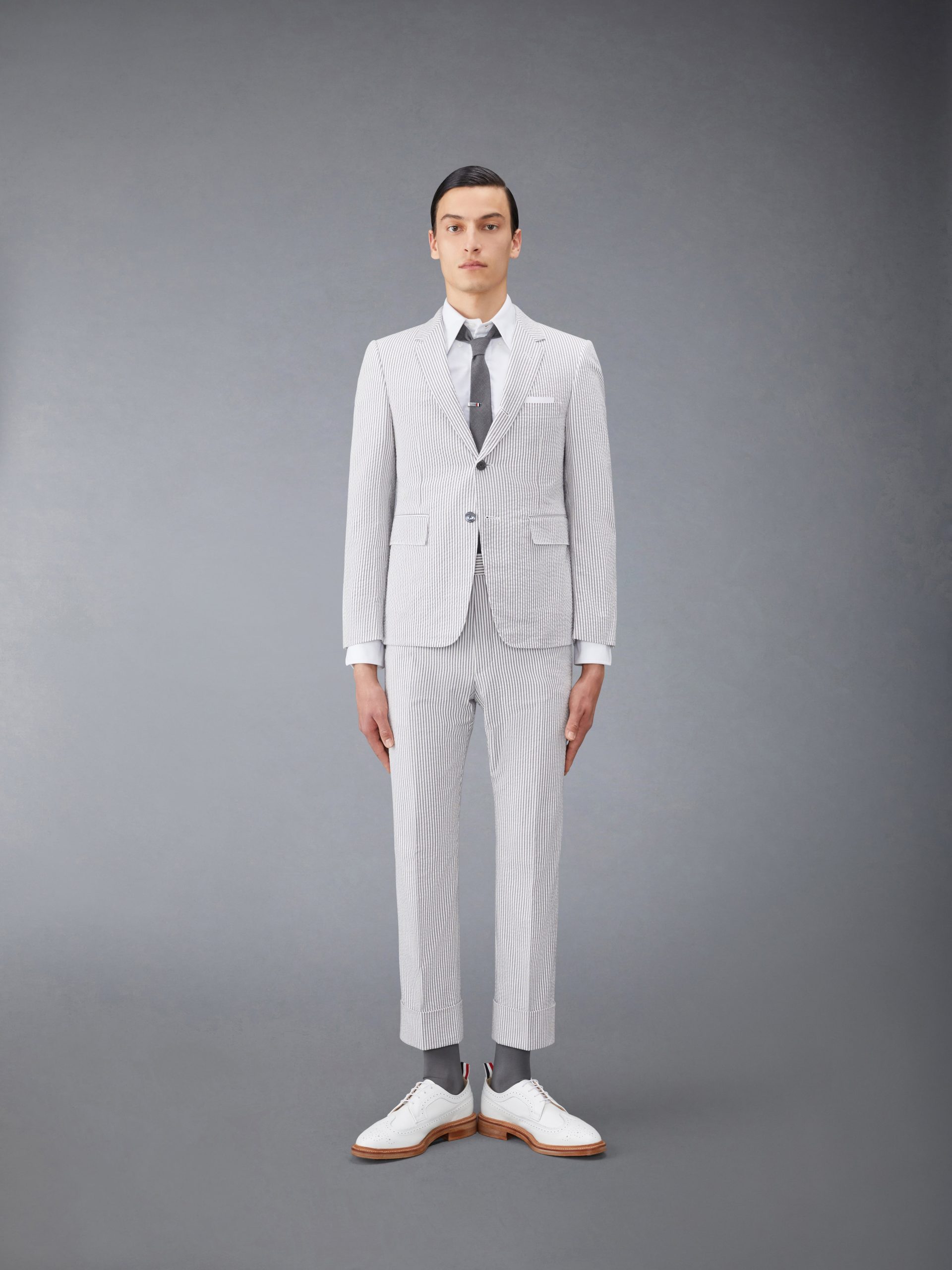 CLASSIC SEERSUCKER BACKSTRAP TROUSERS - Image 3