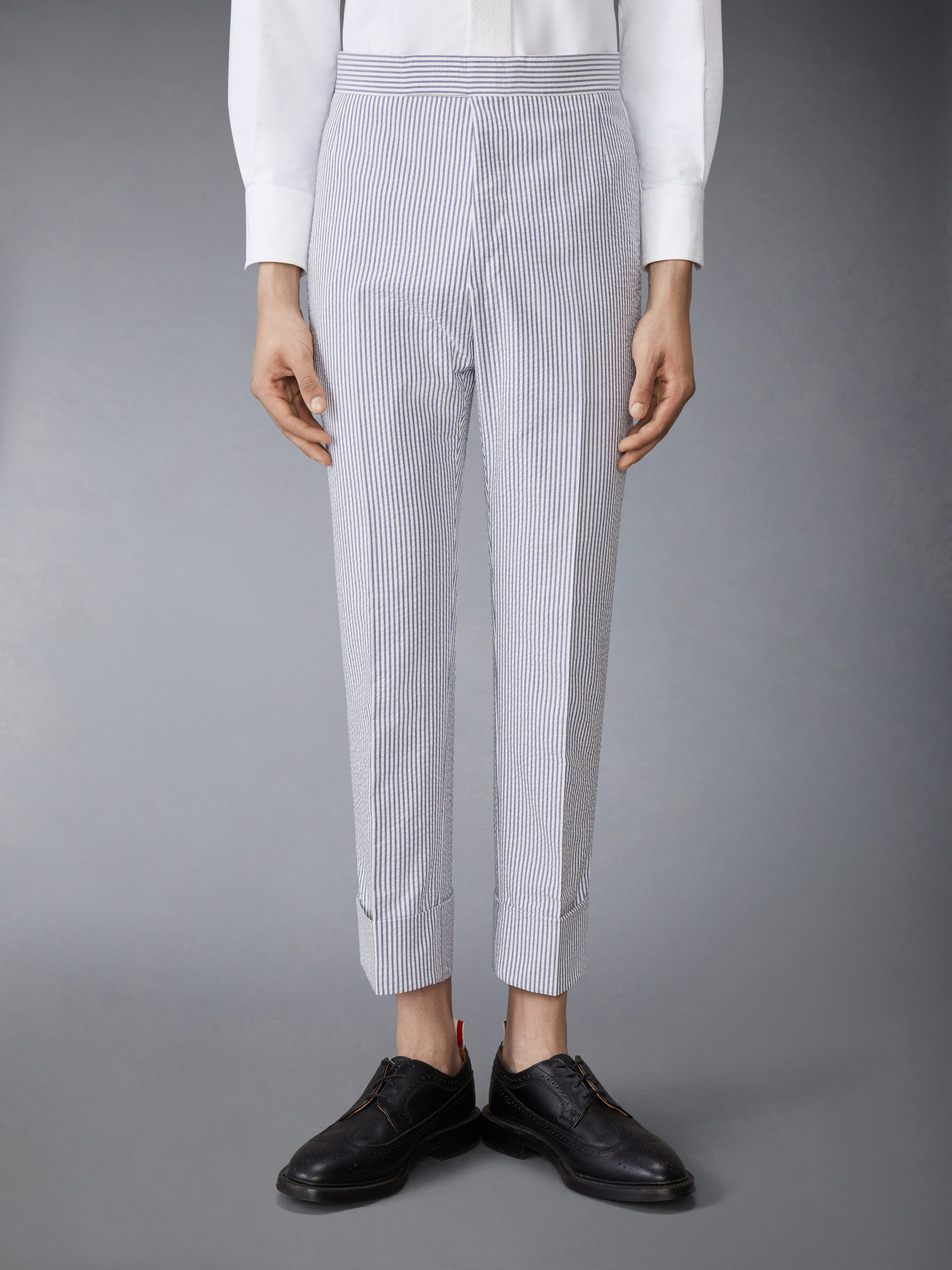 CLASSIC SEERSUCKER BACKSTRAP TROUSERS