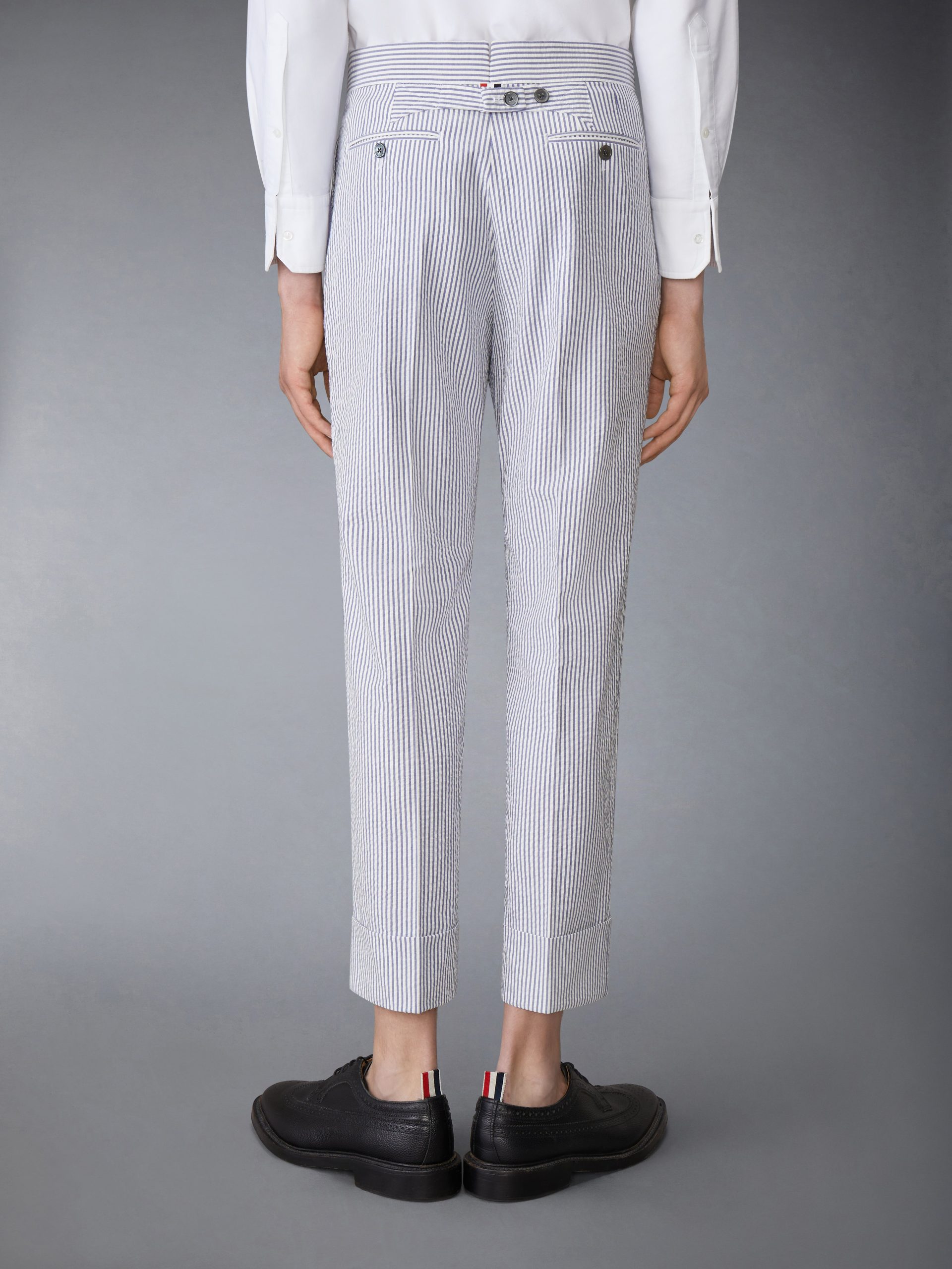 CLASSIC SEERSUCKER BACKSTRAP TROUSERS - Image 2