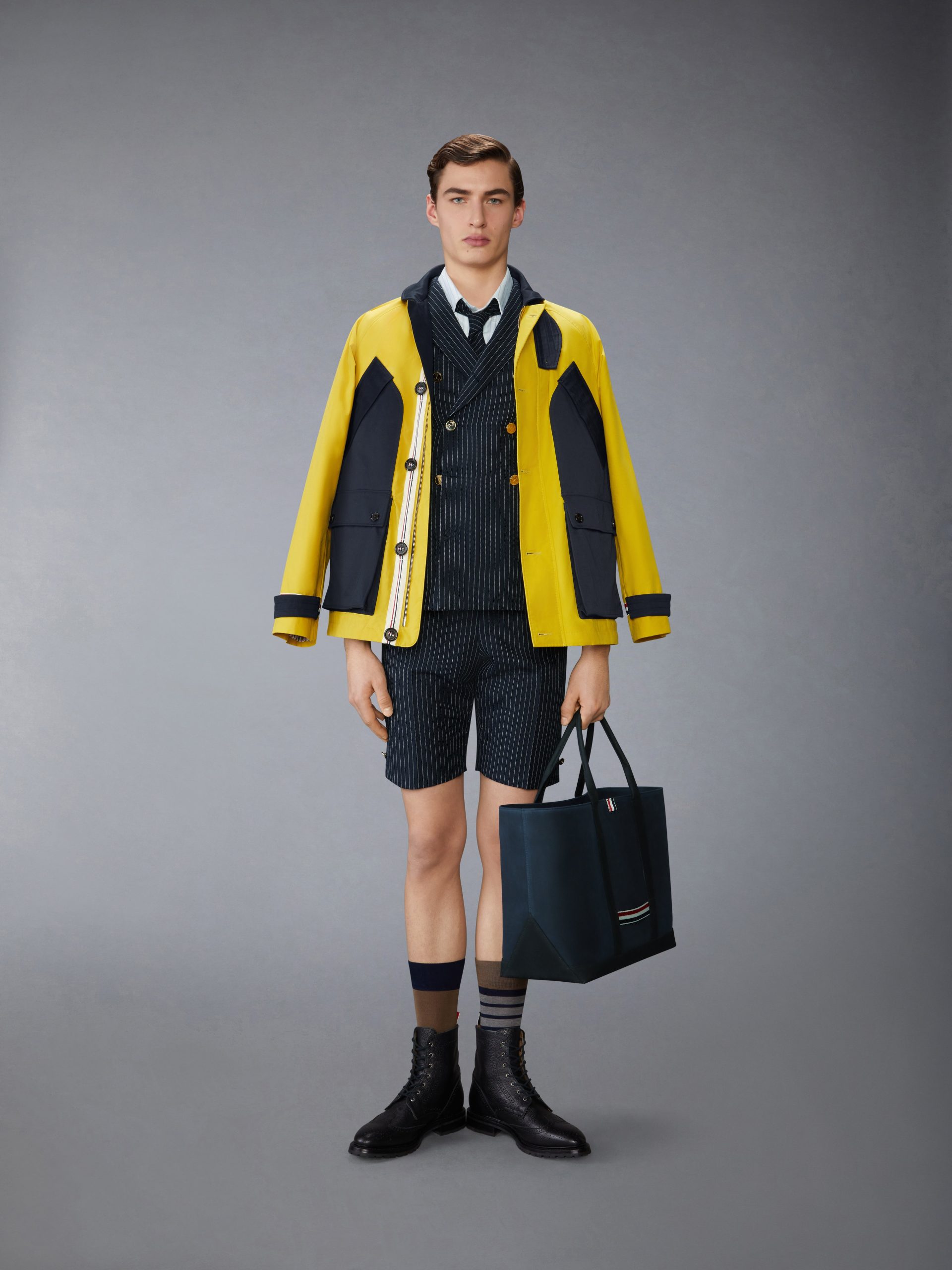 PINSTRIPE HIGH TWIST WOOL SHORTS - Image 3