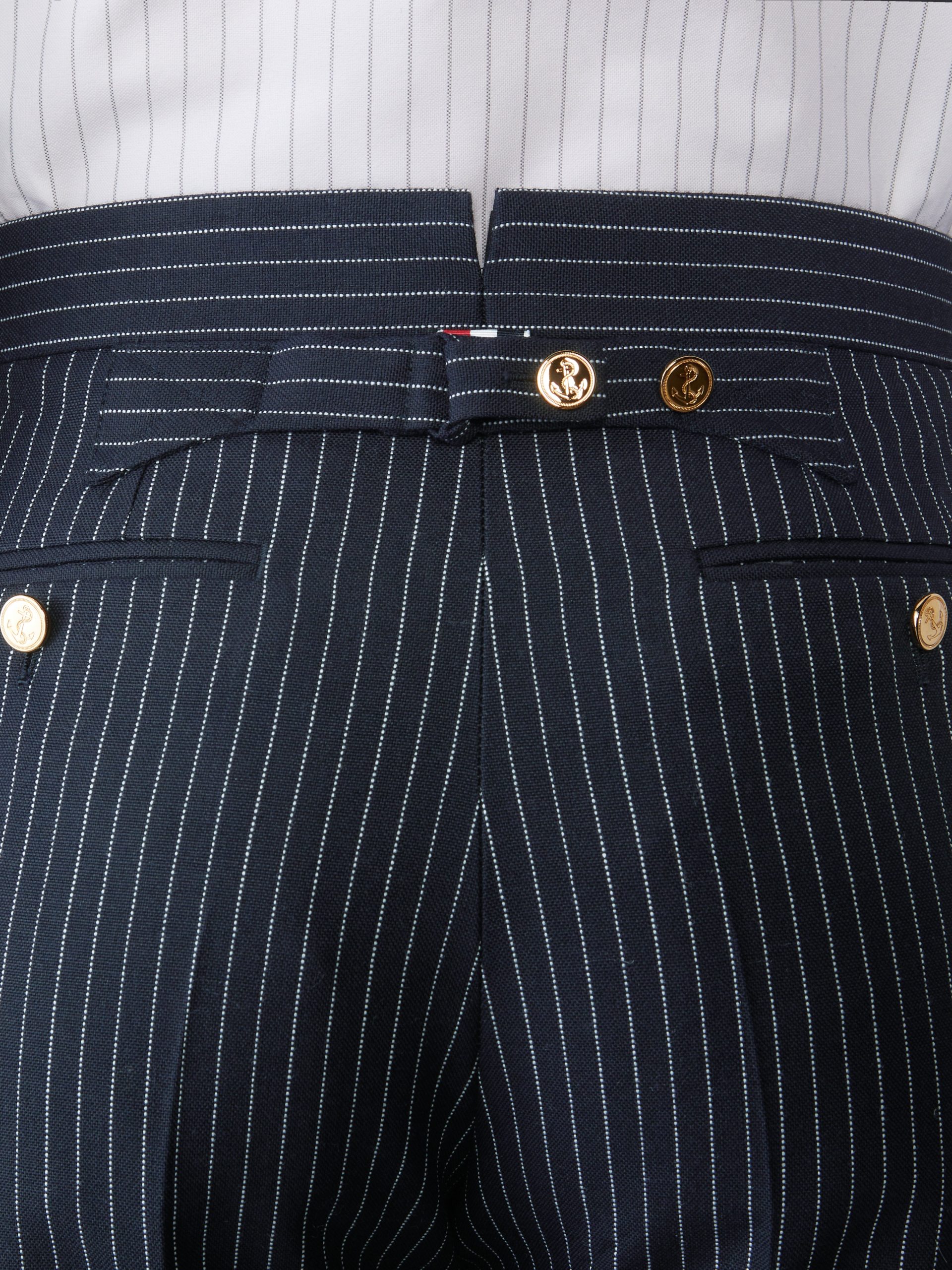 PINSTRIPE HIGH TWIST WOOL SHORTS - Image 4
