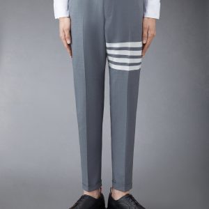 PLAIN WEAVE 4-BAR LOW RISE TROUSERS