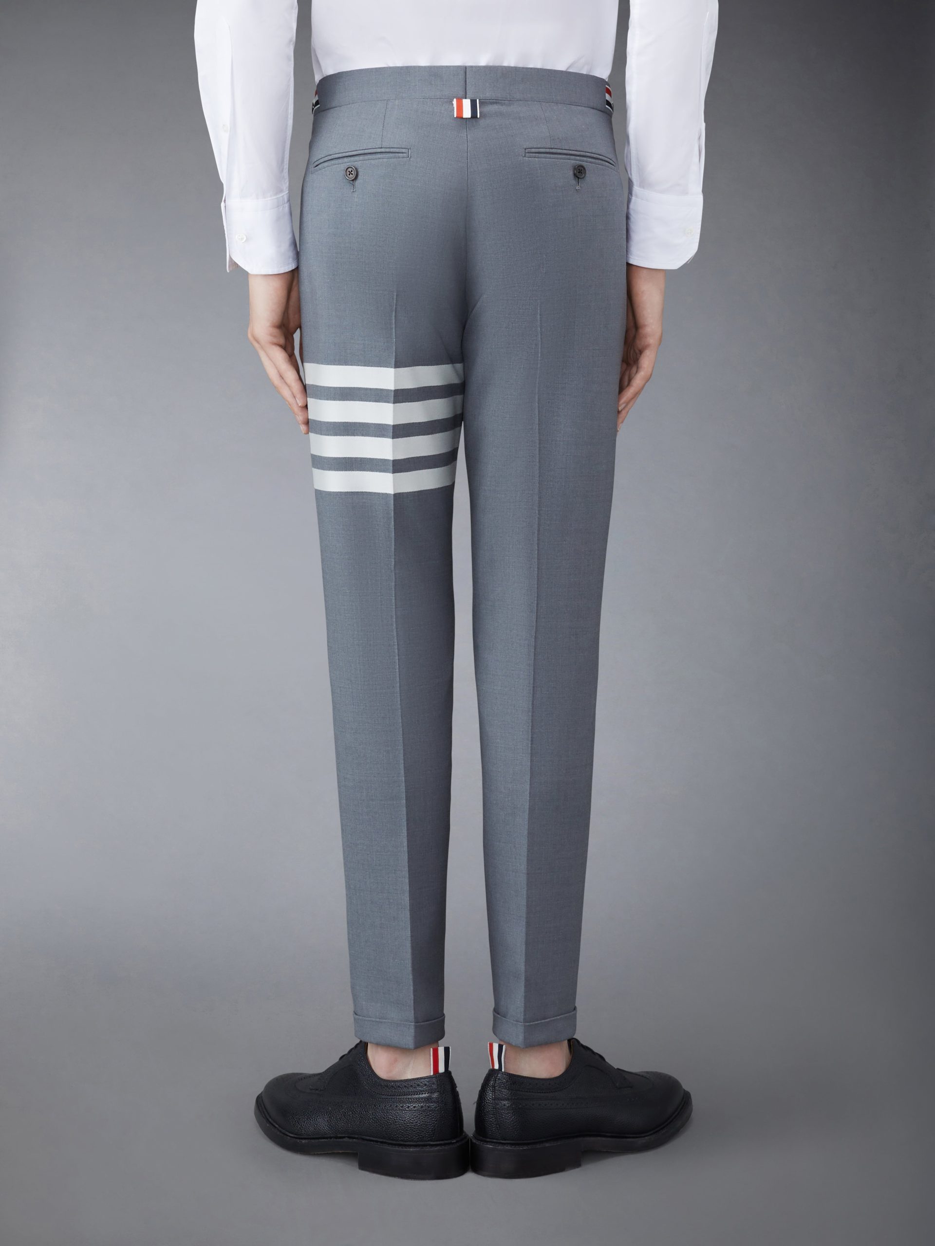 PLAIN WEAVE 4-BAR LOW RISE TROUSERS - Image 3