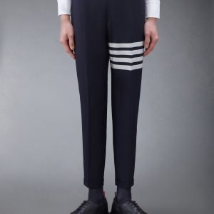 PLAIN WEAVE 4-BAR LOW RISE TROUSERS
