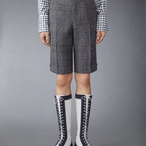 PRINCE OF WALES HUNTING TWEED BACKSTRAP SHORTS