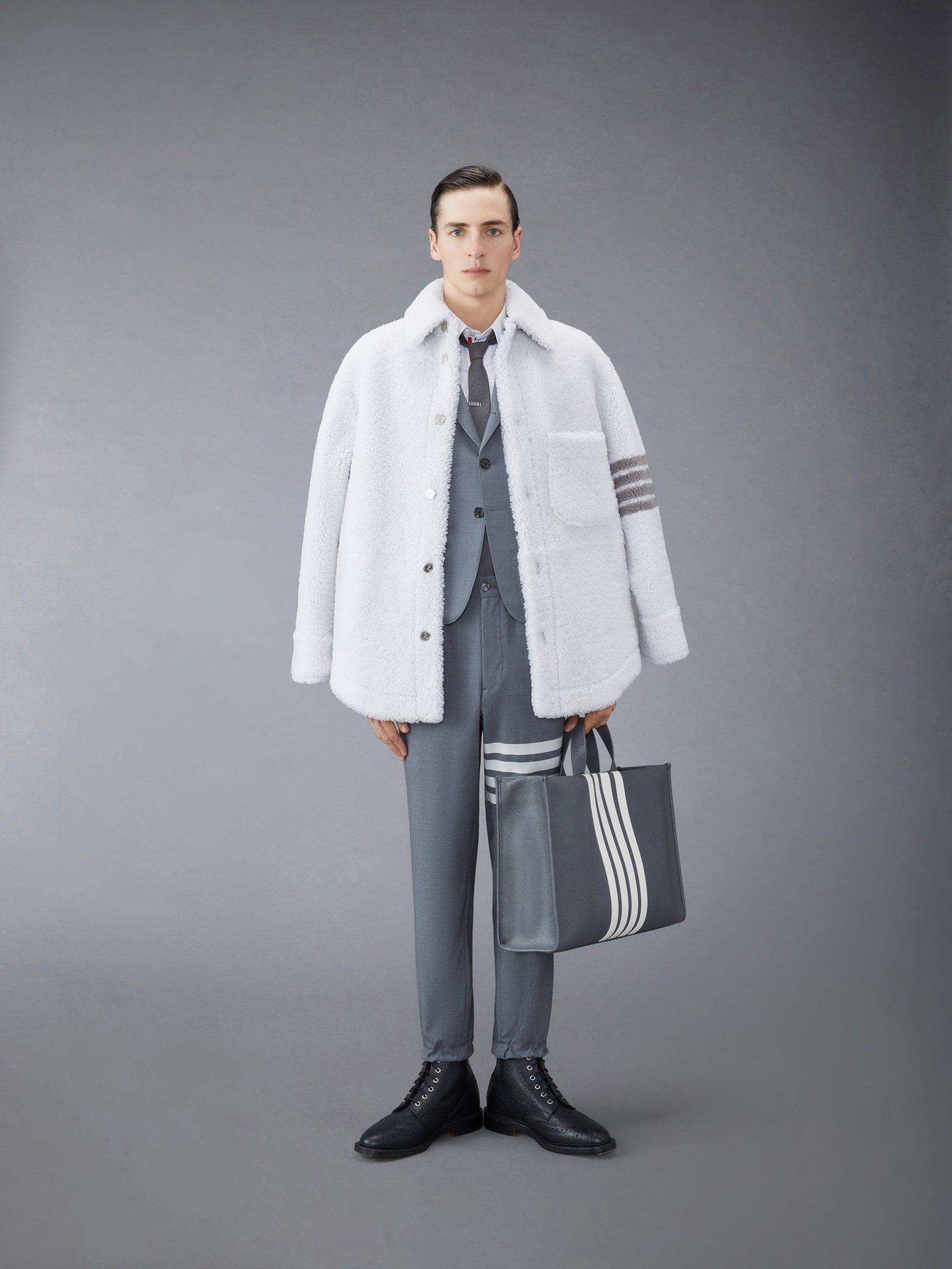 PLAIN WEAVE 4-BAR TRACK TROUSER - Image 4