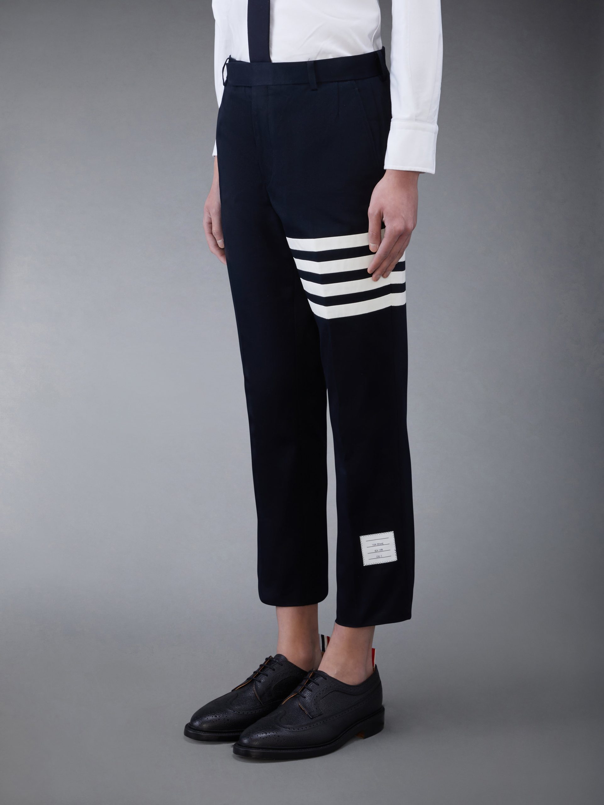 COTTON TWILL 4-BAR UNCONSTRUCTED CHINO TROUSERS - Image 2