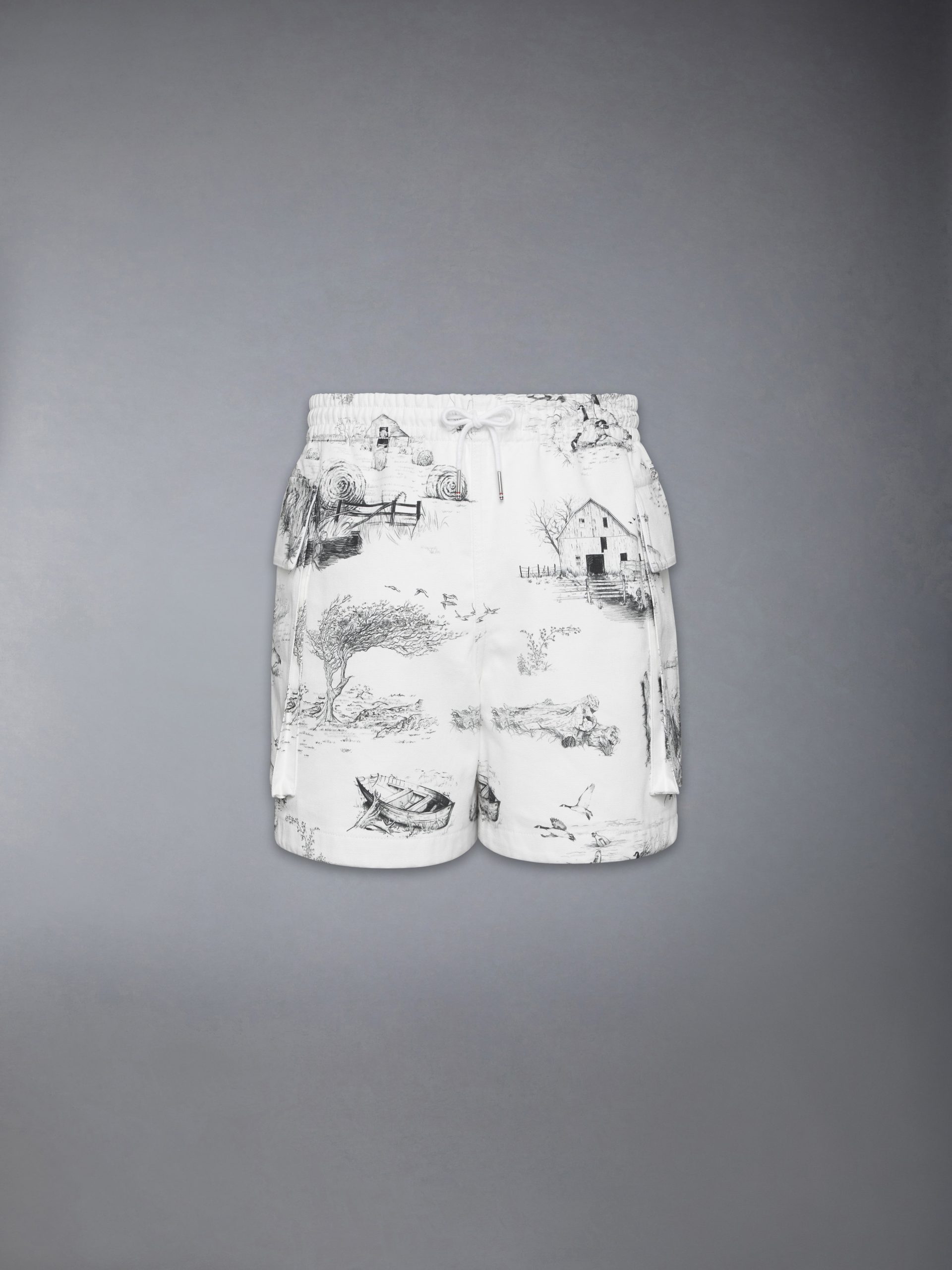 SCENIC TOILE COTTON CANVAS CARGO RUGBY SHORTS - Image 6