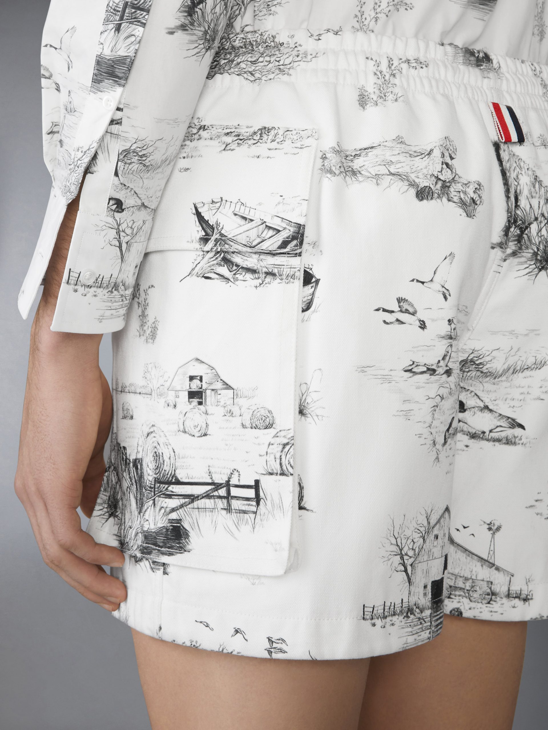 SCENIC TOILE COTTON CANVAS CARGO RUGBY SHORTS - Image 5