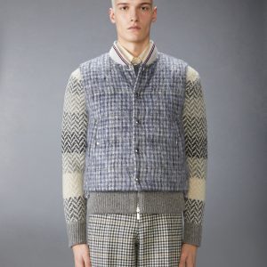 GUNCLUB CHECK HAIRY MOHAIR DOWN FILLED VEST