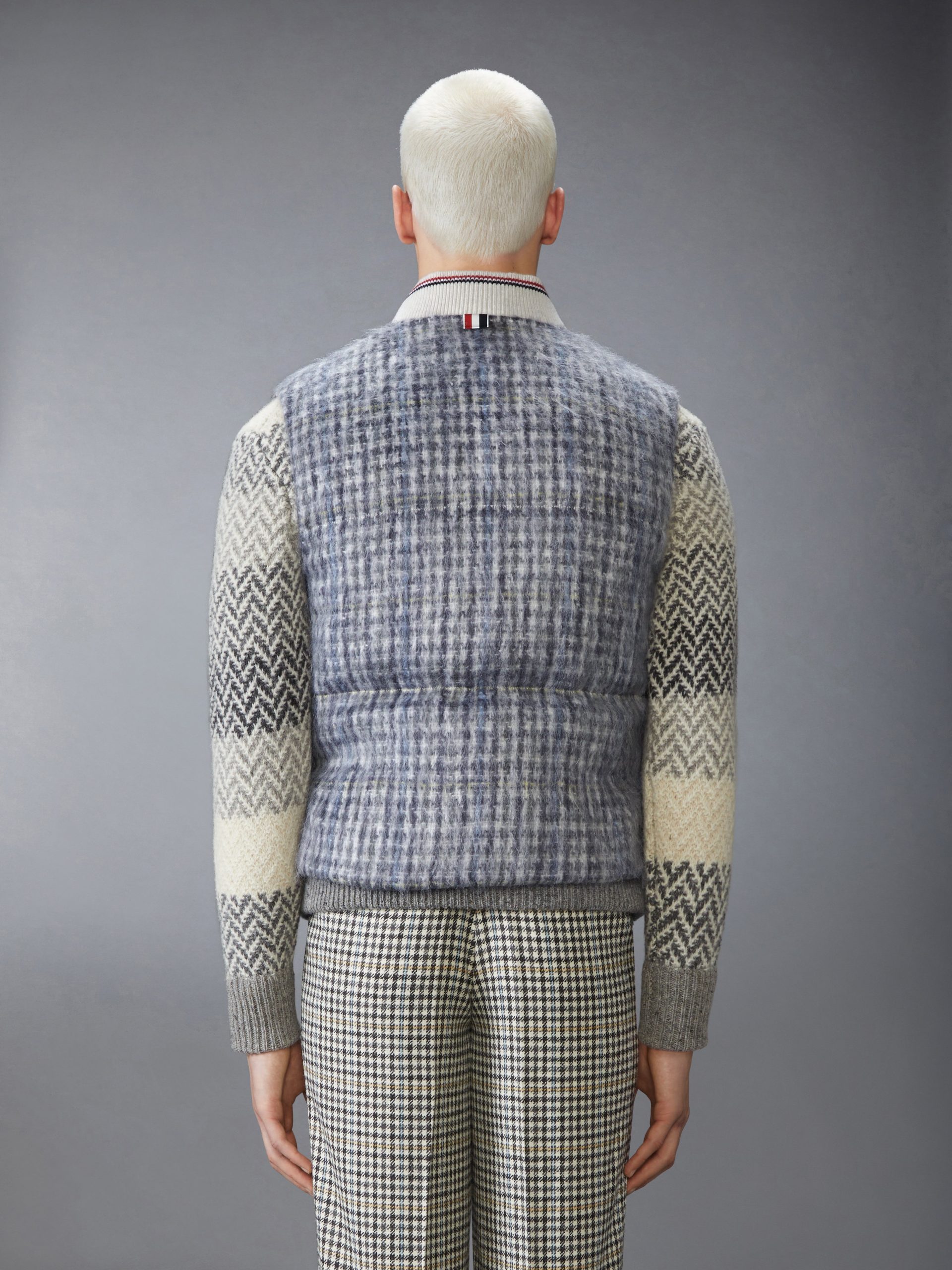 GUNCLUB CHECK HAIRY MOHAIR DOWN FILLED VEST - Image 2