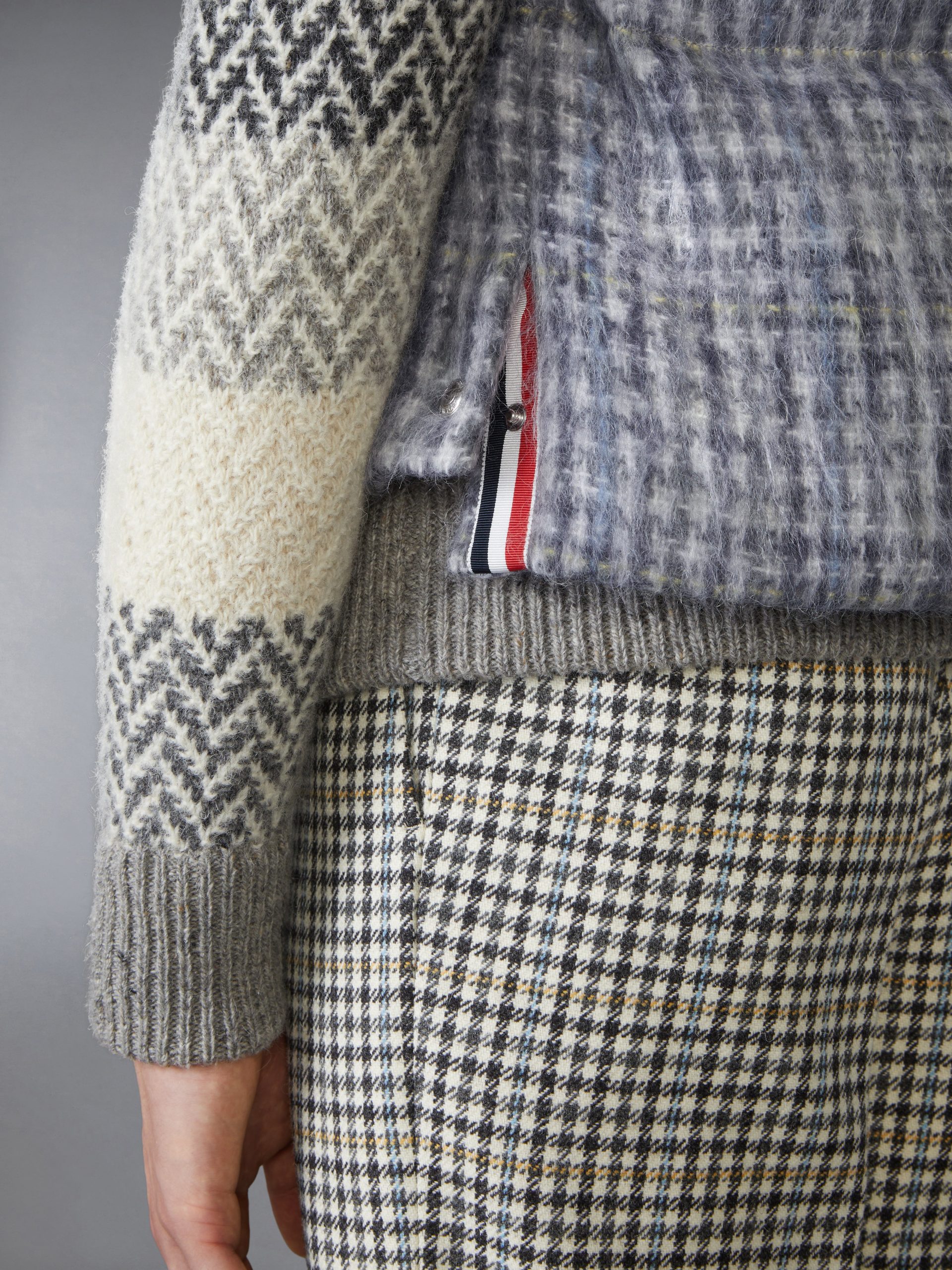 GUNCLUB CHECK HAIRY MOHAIR DOWN FILLED VEST - Image 4