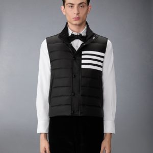 SHINY RIPSTOP LIGHTWEIGHT DOWN FILLED 4-BAR VEST