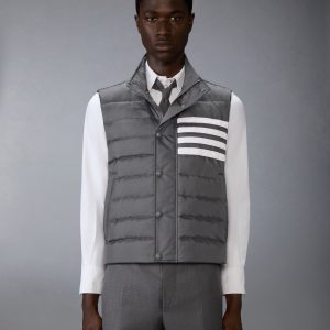 SHINY RIPSTOP LIGHTWEIGHT DOWN FILLED 4-BAR VEST