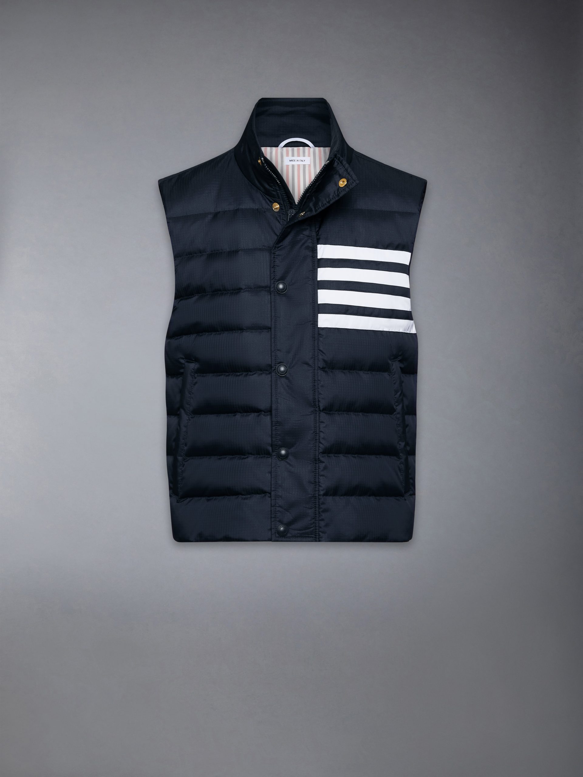 SHINY RIPSTOP LIGHTWEIGHT DOWN FILLED 4-BAR VEST - Image 6