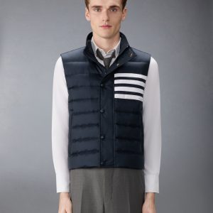 SHINY RIPSTOP LIGHTWEIGHT DOWN FILLED 4-BAR VEST