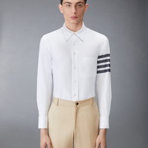 SOLID OXFORD 4-BAR POINT COLLAR SHIRT