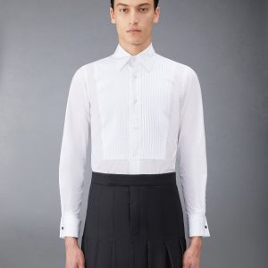 POPLIN FRENCH CUFF TUXEDO SHIRT