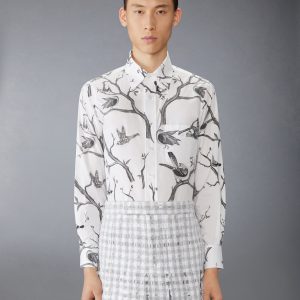 POPLIN BIRD TOILE PRINTED SHIRT