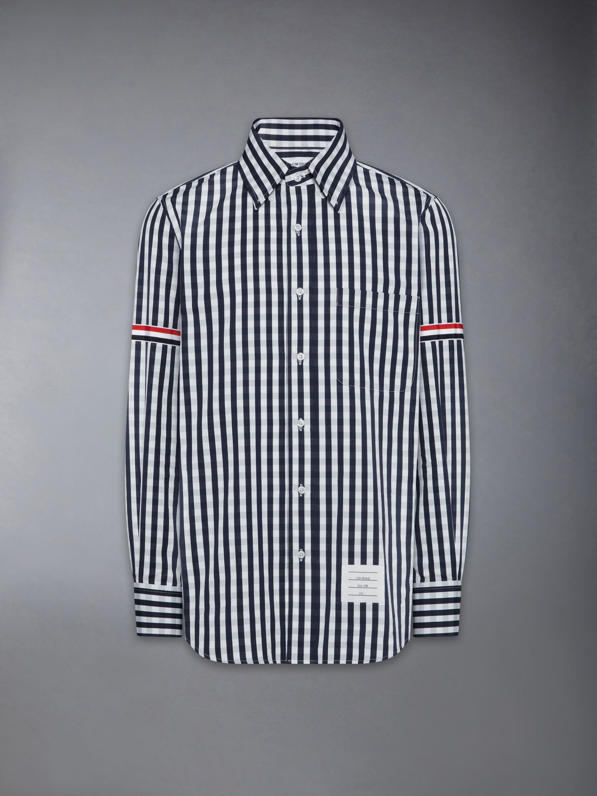 GINGHAM CHECK POPLIN ARMBAND SHIRT - Image 7