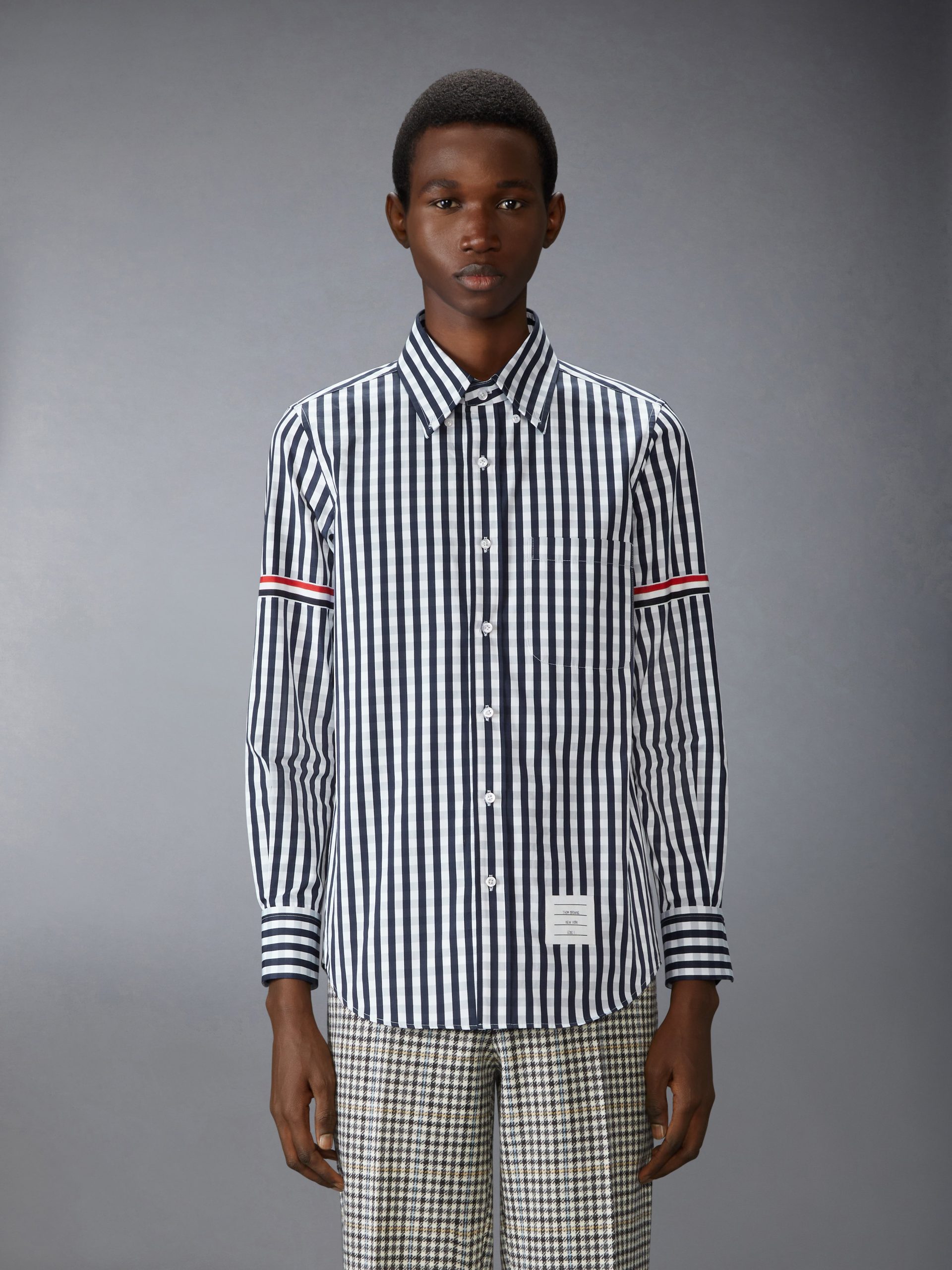 GINGHAM CHECK POPLIN ARMBAND SHIRT - Image 2