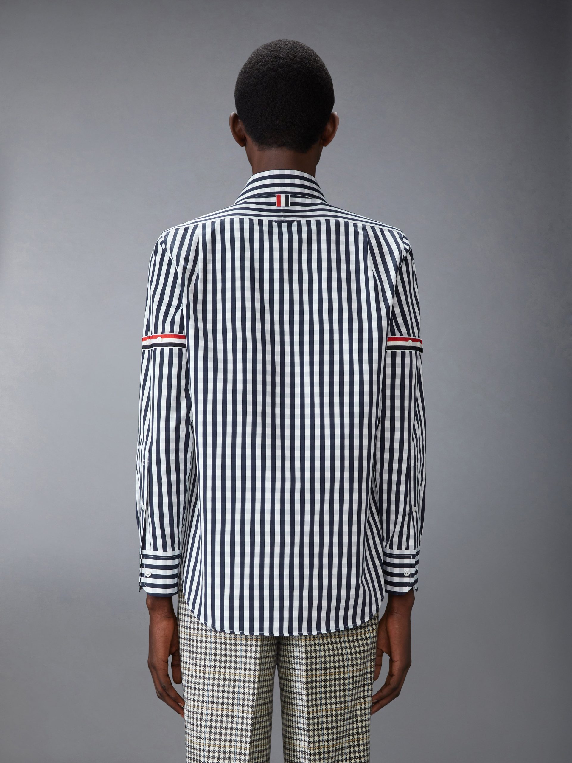 GINGHAM CHECK POPLIN ARMBAND SHIRT - Image 3