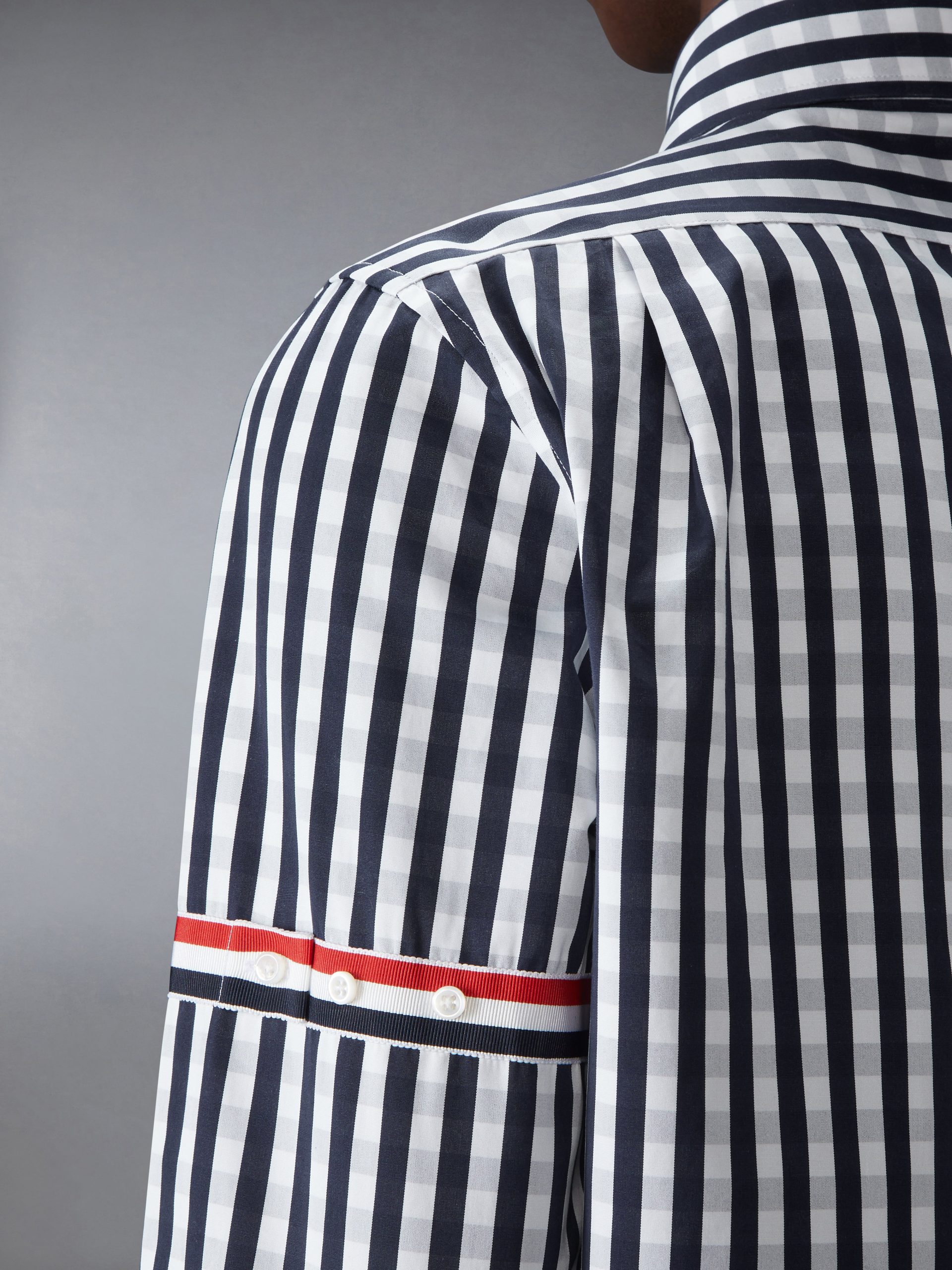 GINGHAM CHECK POPLIN ARMBAND SHIRT - Image 5