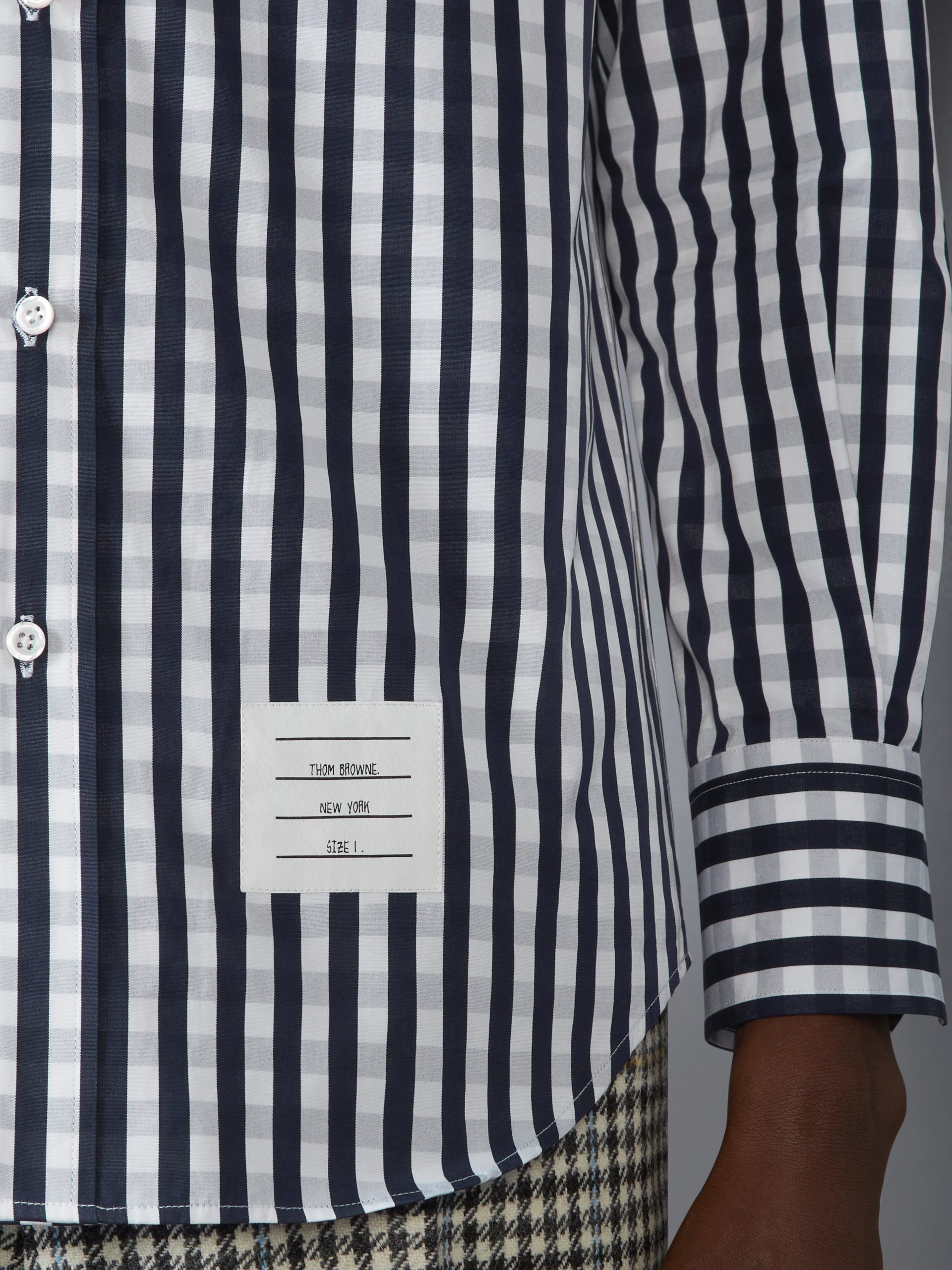 GINGHAM CHECK POPLIN ARMBAND SHIRT - Image 6