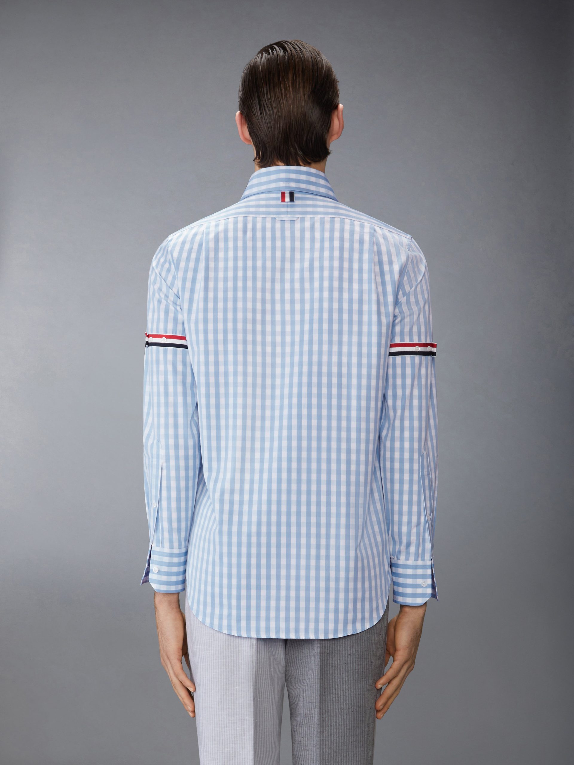 GINGHAM CHECK POPLIN ARMBAND SHIRT - Image 3
