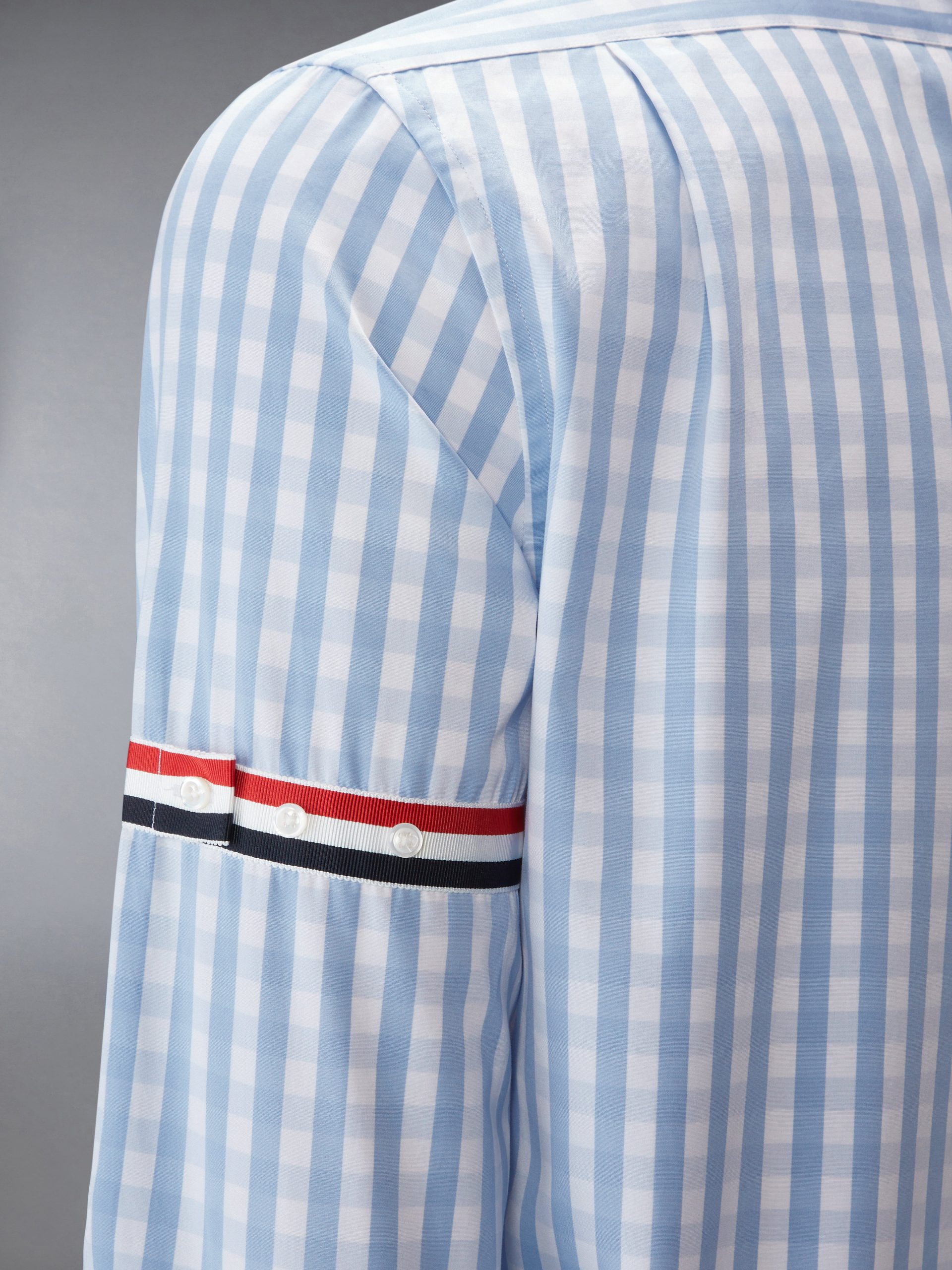GINGHAM CHECK POPLIN ARMBAND SHIRT - Image 5