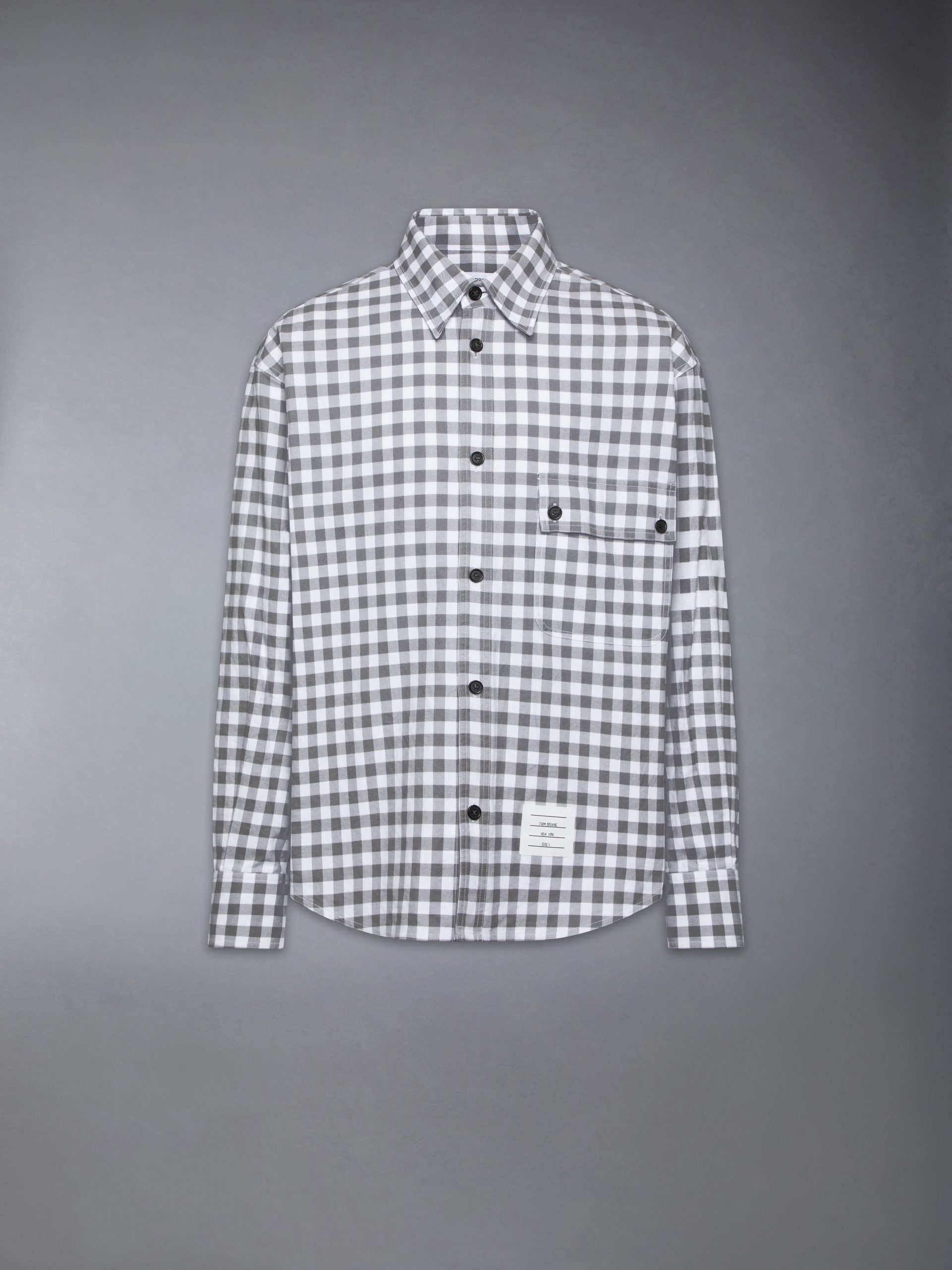 GINGHAM CHECK FLANNEL 4-BAR OVERSIZED SHIRT - Image 6