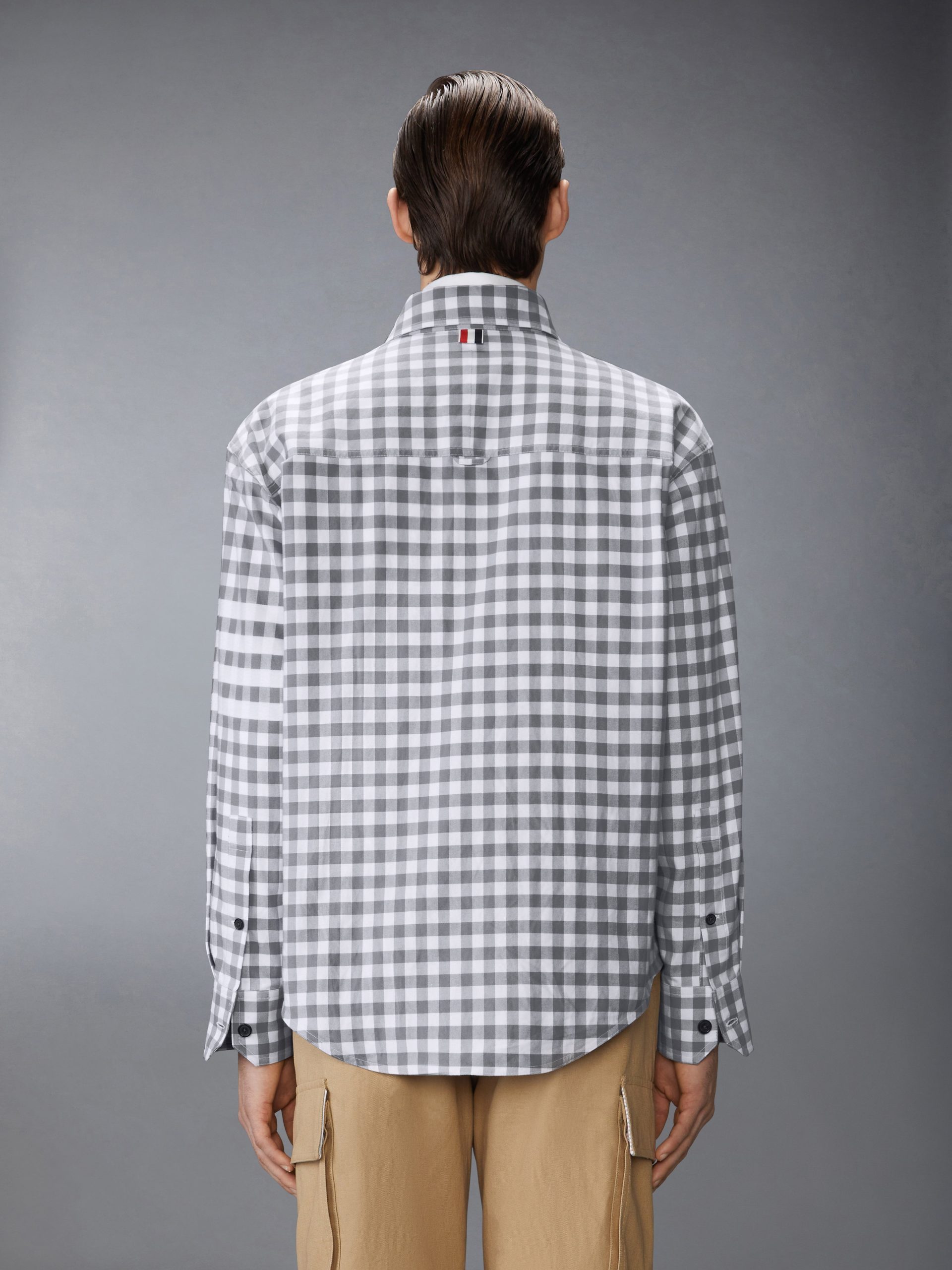 GINGHAM CHECK FLANNEL 4-BAR OVERSIZED SHIRT - Image 2