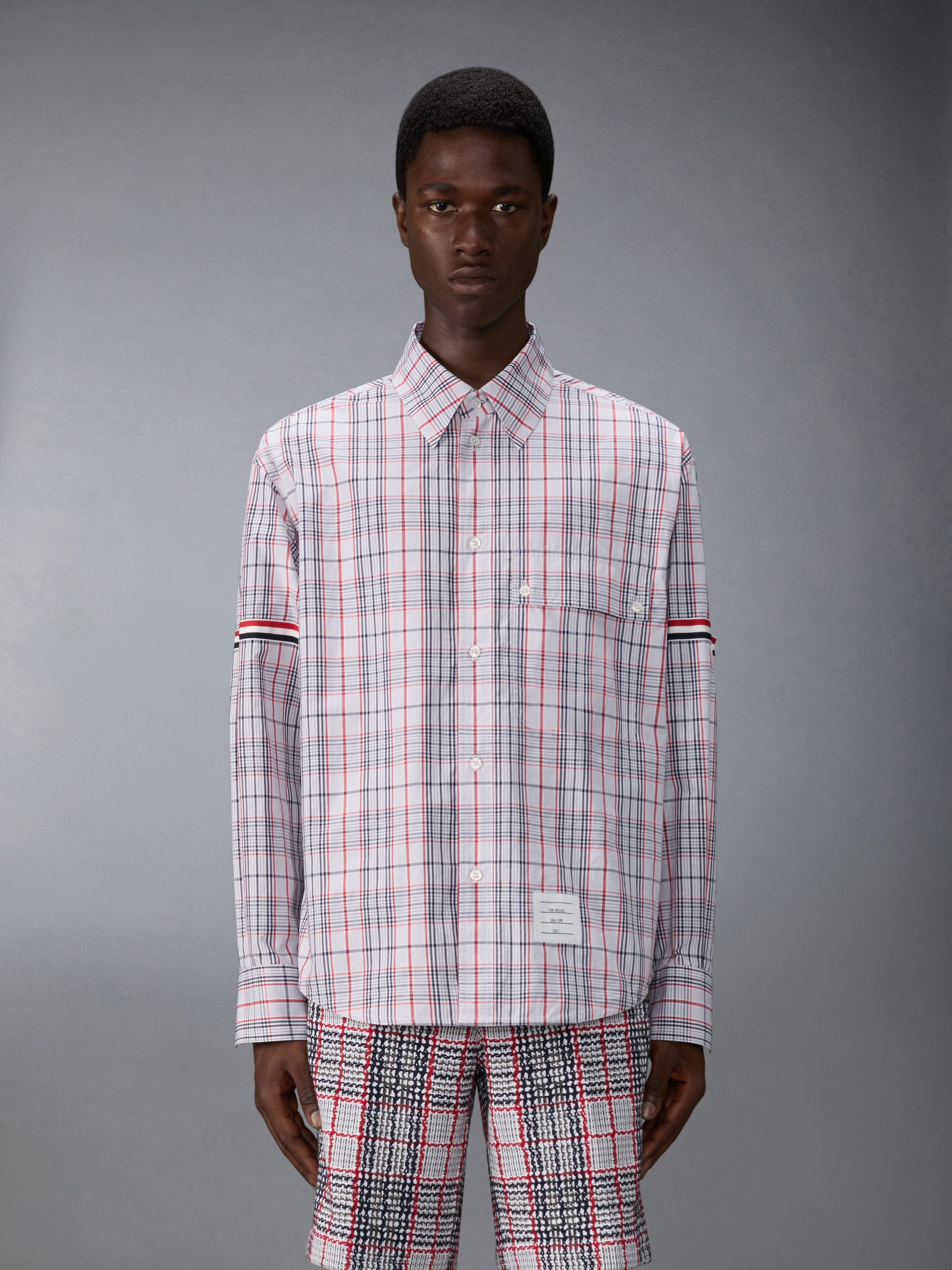 PLAID CHECK POPLIN ARMBAND OVERSIZED SHIRT - Image 2