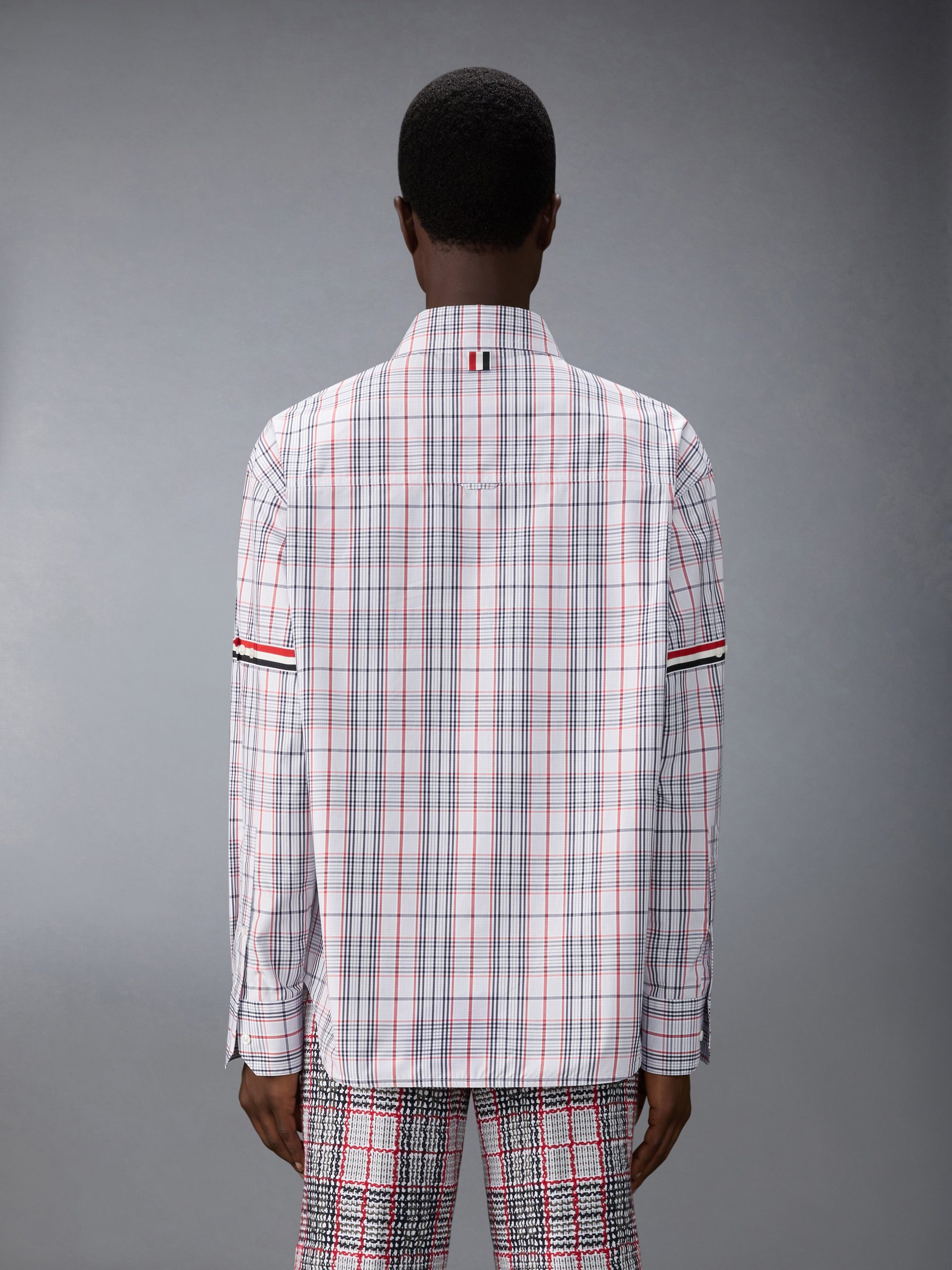 PLAID CHECK POPLIN ARMBAND OVERSIZED SHIRT - Image 3