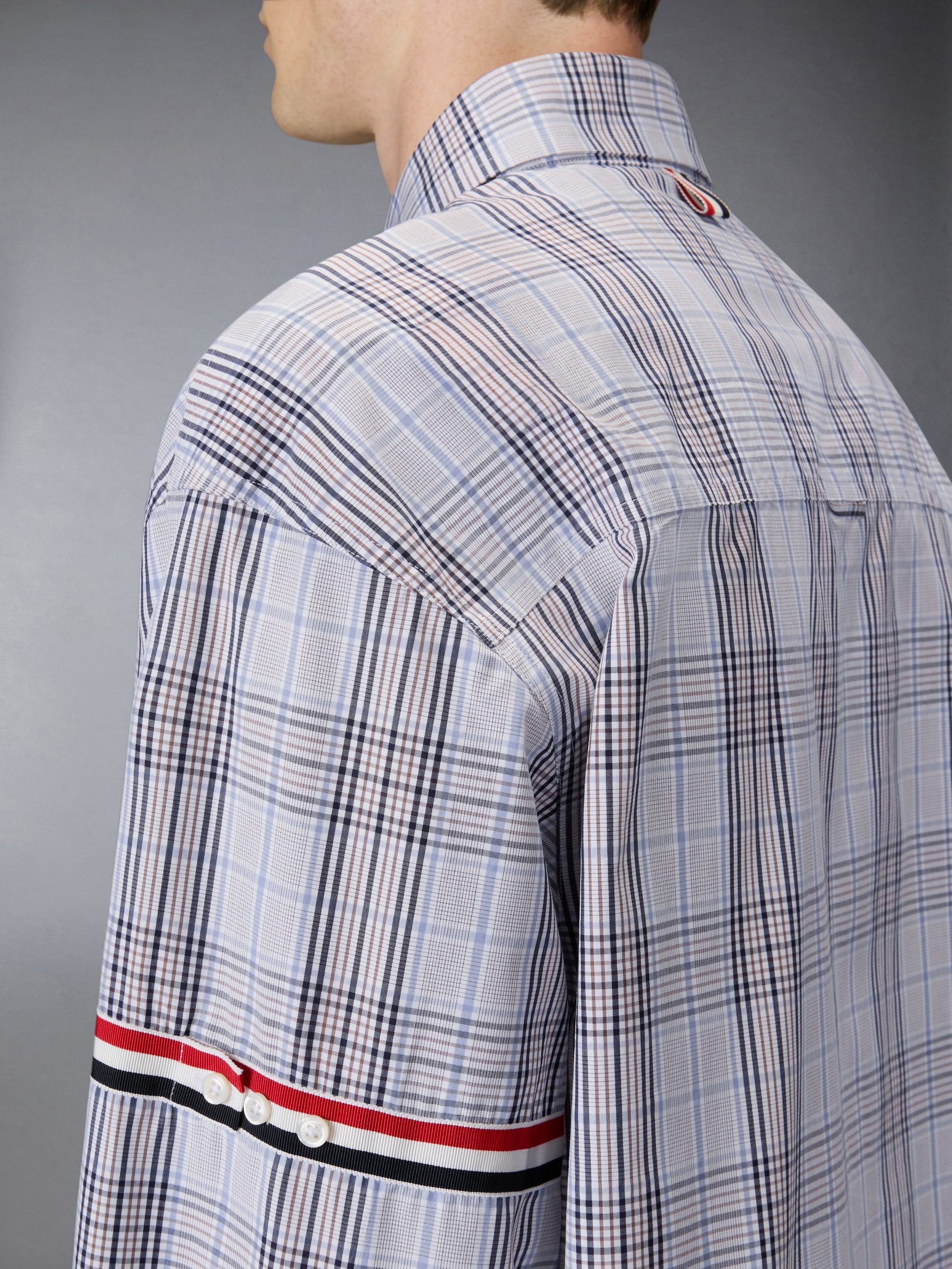 PLAID CHECK POPLIN ARMBAND OVERSIZED SHIRT - Image 5