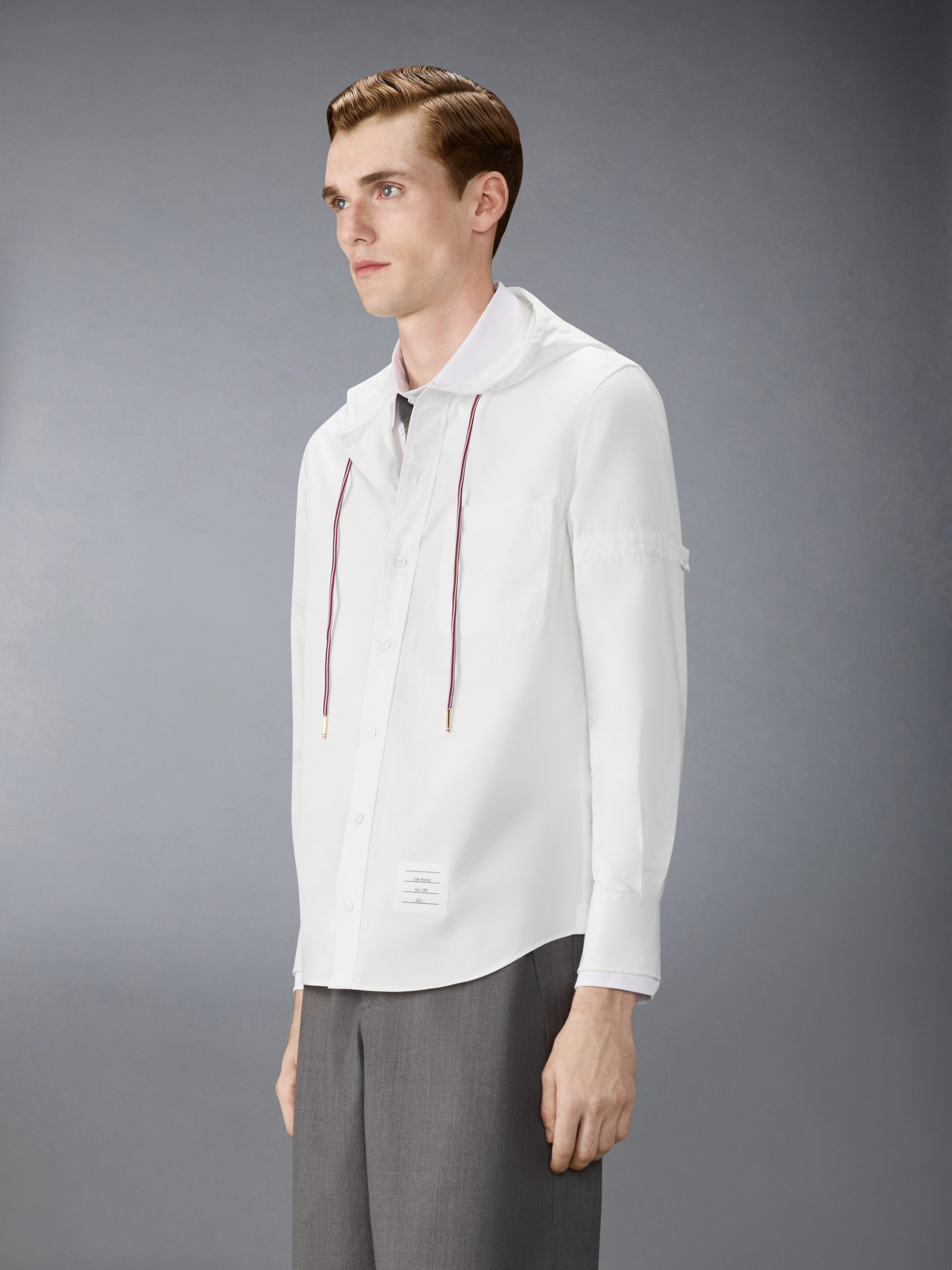 HOODED NYLON ARMBAND SHIRT - Image 2