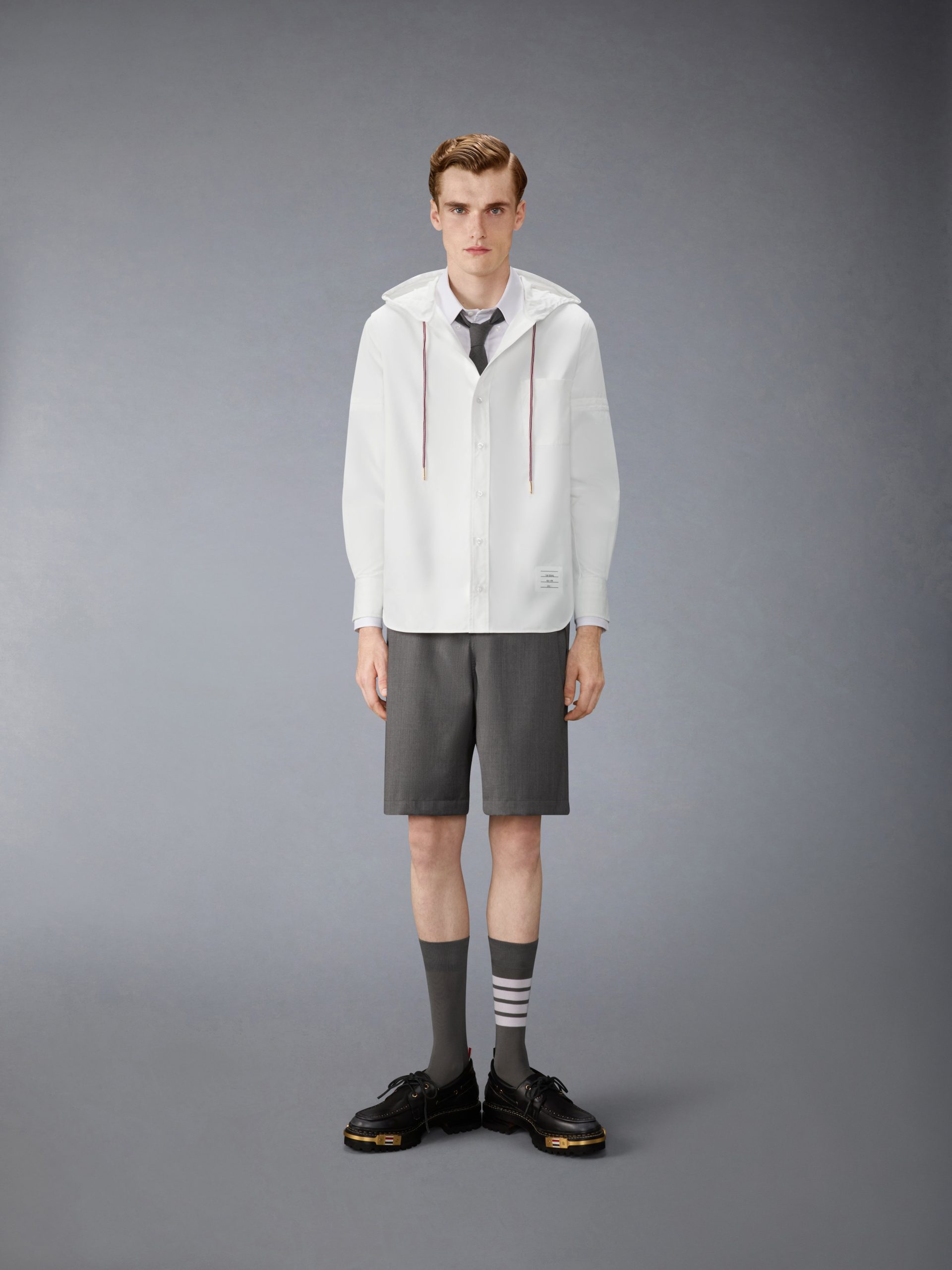 HOODED NYLON ARMBAND SHIRT - Image 3