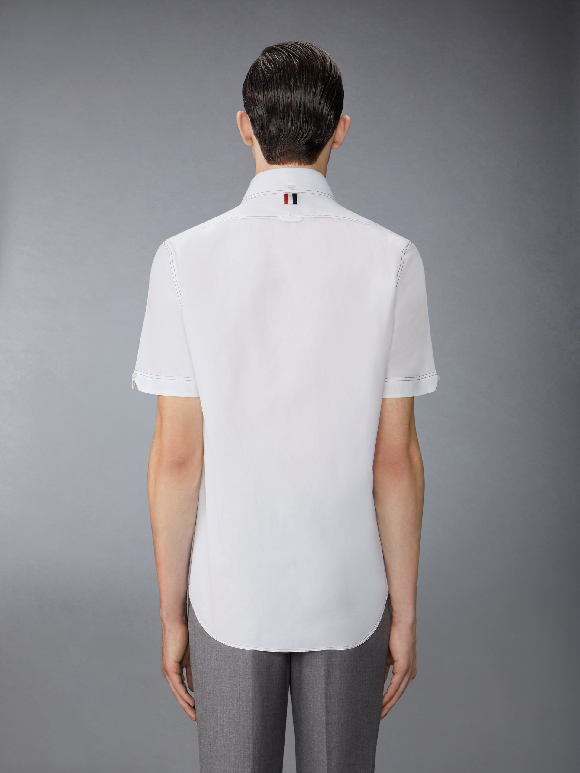 SOLID POPLIN CONTRAST TOPSTITCH SHORT SLEEVE SHIRT - Image 3