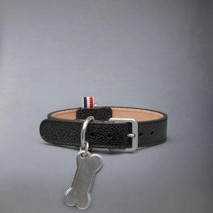 HECTOR BROWNE BONE TAG PEBBLE GRAIN DOG COLLAR