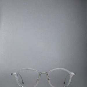 ACETATE AND TITANIUM ROUND EYEGLASSES