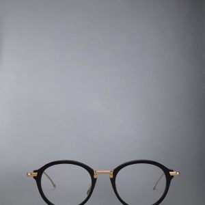 ACETATE AND TITANIUM ROUND EYEGLASSES