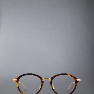 ACETATE AND TITANIUM ROUND EYEGLASSES