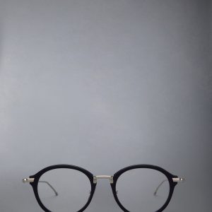 ACETATE AND TITANIUM ROUND EYEGLASSES