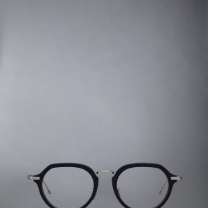 ACETATE AND TITANIUM ROUND EYEGLASSES